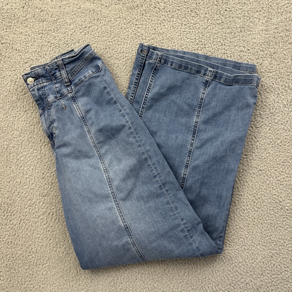 Free People Libre High Rise Wide Leg Denim Jeans Stretch Boho Women's 28 x 31